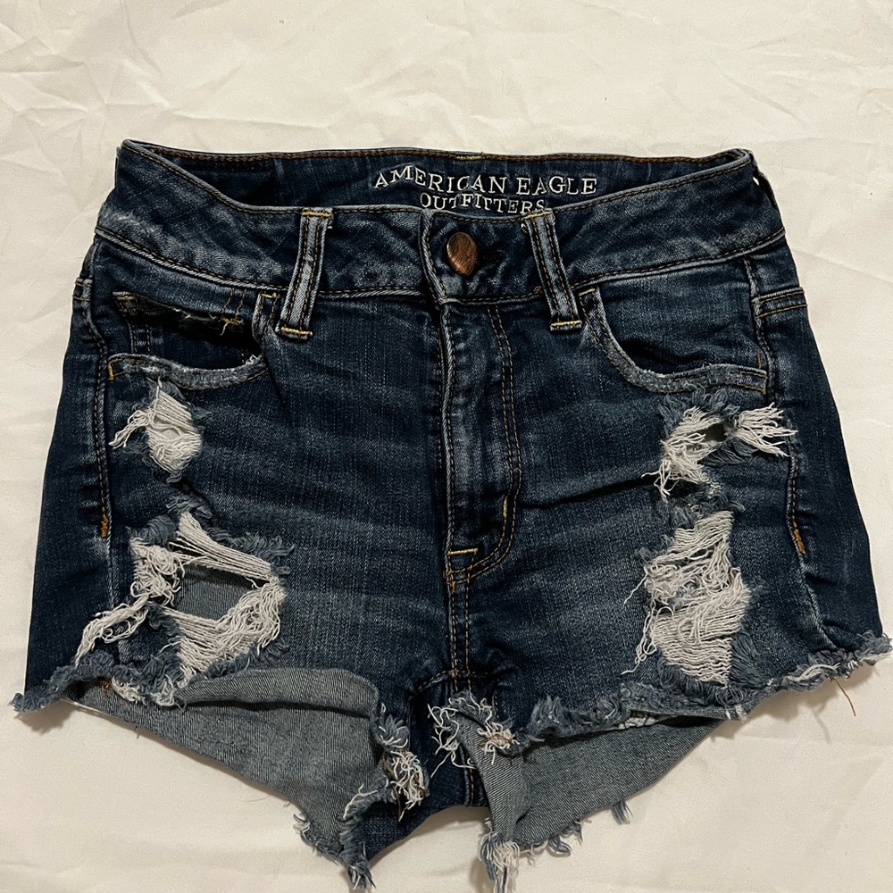 American eagle Jean shorts, dark wash